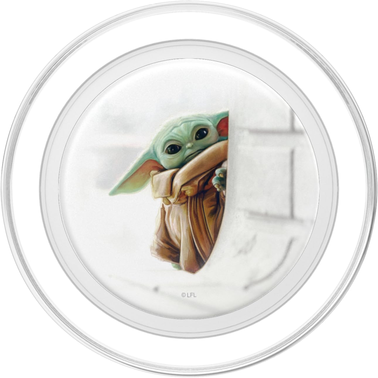 Star Wars The Mandalorian Grogu White PopSockets PopGrip for MagSafe, Clear - Image 2