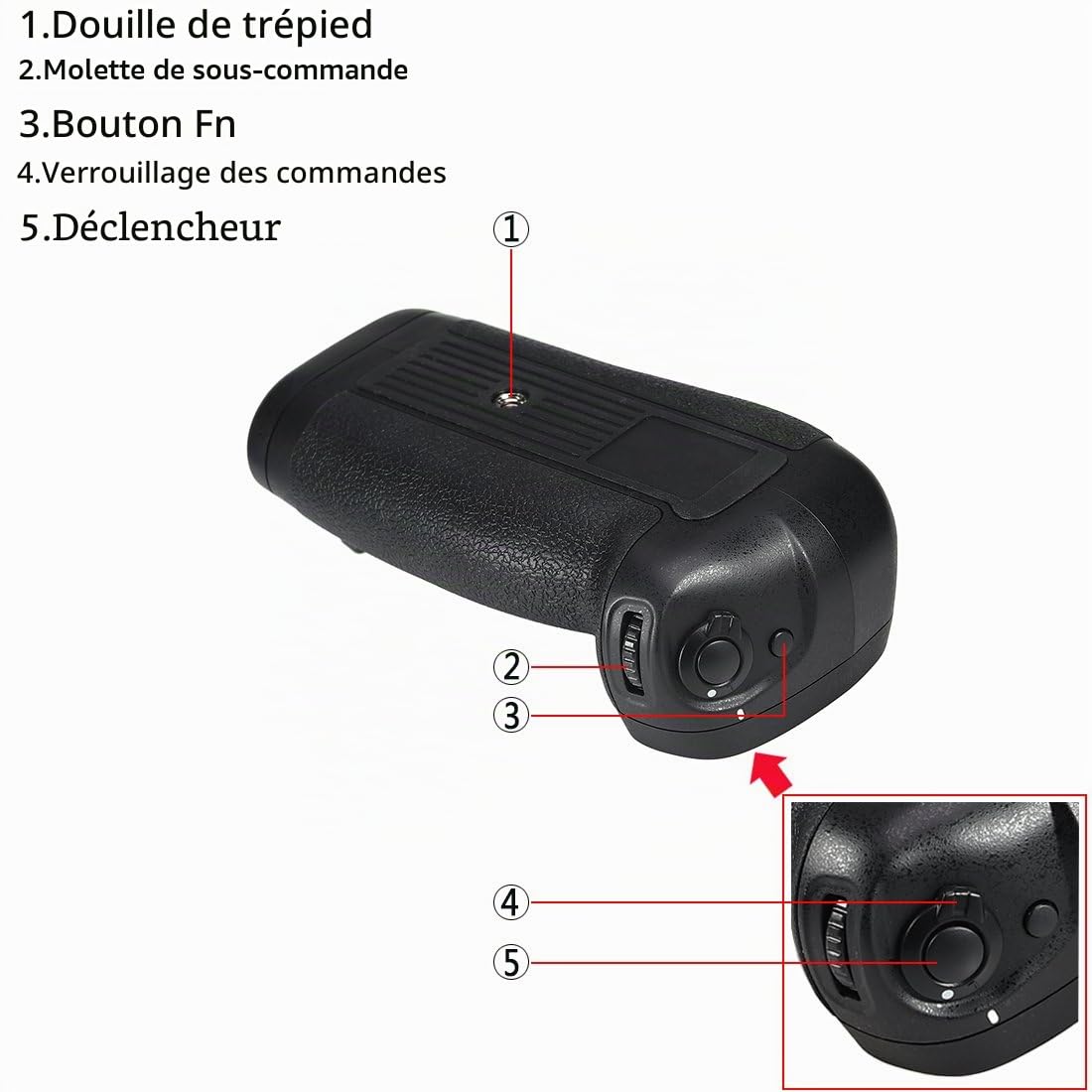 DSTE MB-D18 Vertical Batterie Grip pour Nikon Digital SLR Camera D850