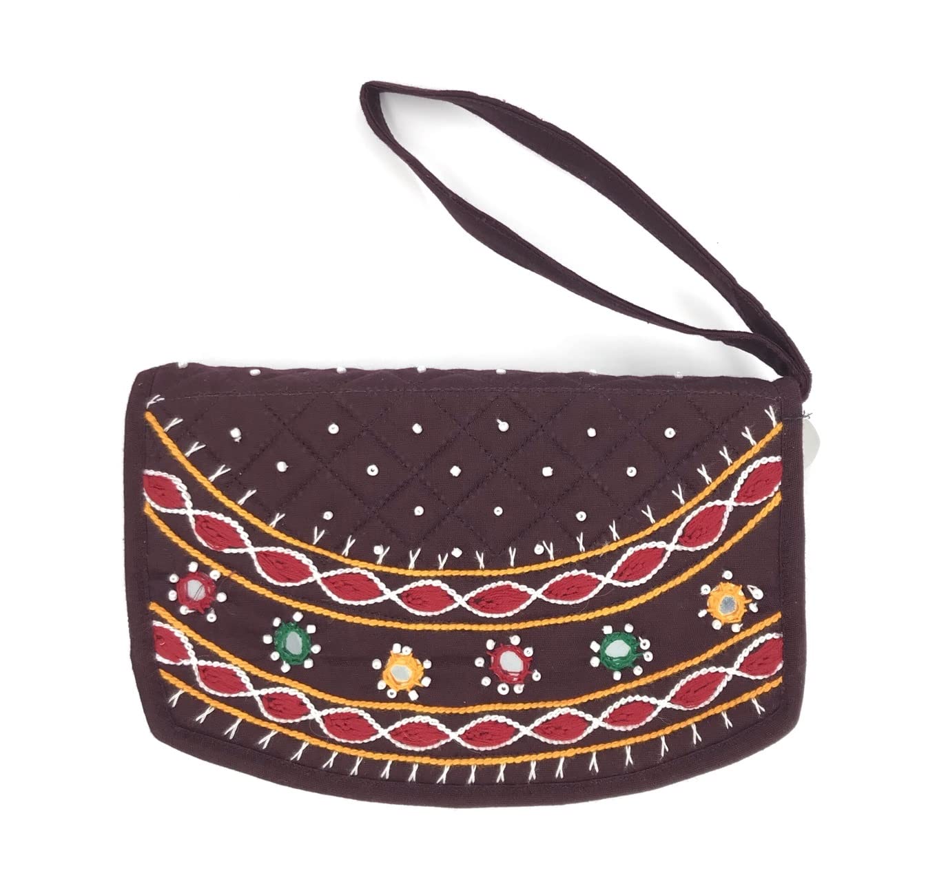 srishopify handicrafts Handmade Long Bi-Fold Zipper Wallet Large 7inch Cotton Clutch Women's Wristlet-picture-55