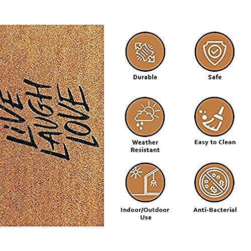 Image of Onlymat Natural Coir Art Printed Doormat - 29.25 inch x 17.55 inch, Black and Brown (TP 12412)