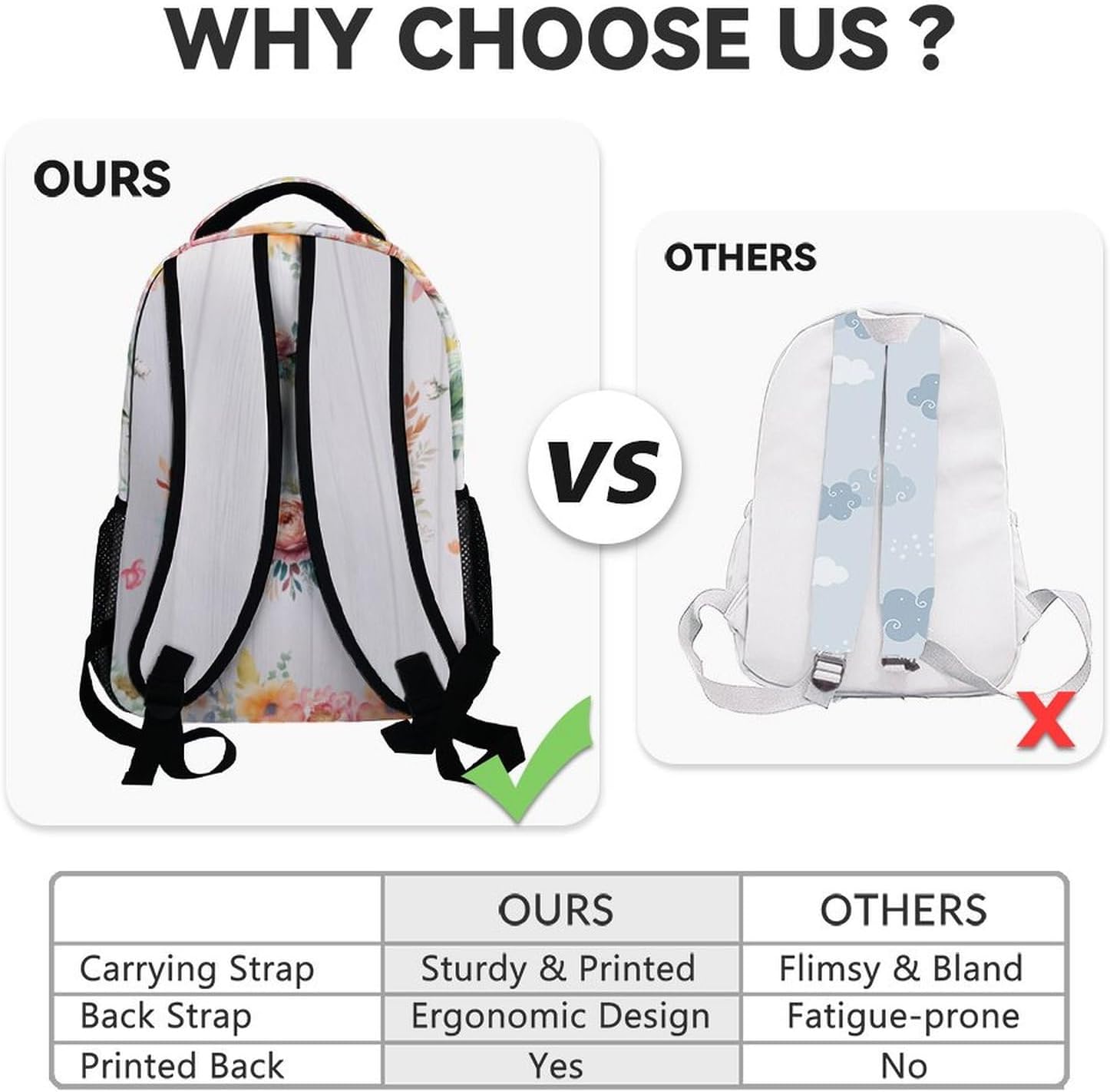 Custom Horse Backpack for Girls Boys, 17 Inch White Backpacks for Primary School, Aesthetic Lightweight Durable Bookbag for Kids
