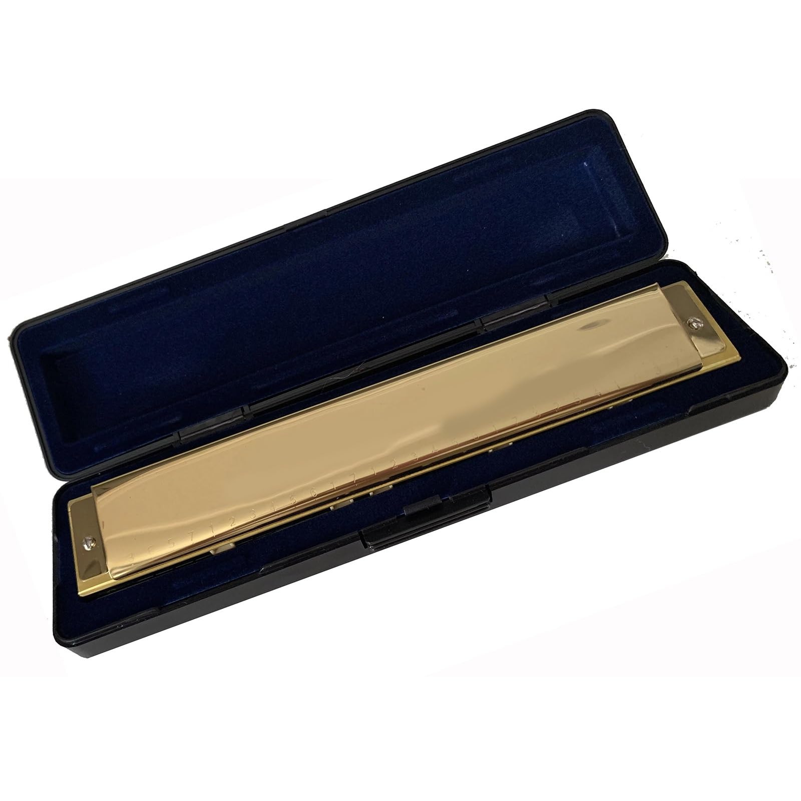 armonica a bocca Armonica Cromatica A 28 Fori Chiave C Organetto A Bocca Professionale Tremolo Portatile Mini Arpa Strumenti (Color : Golden)