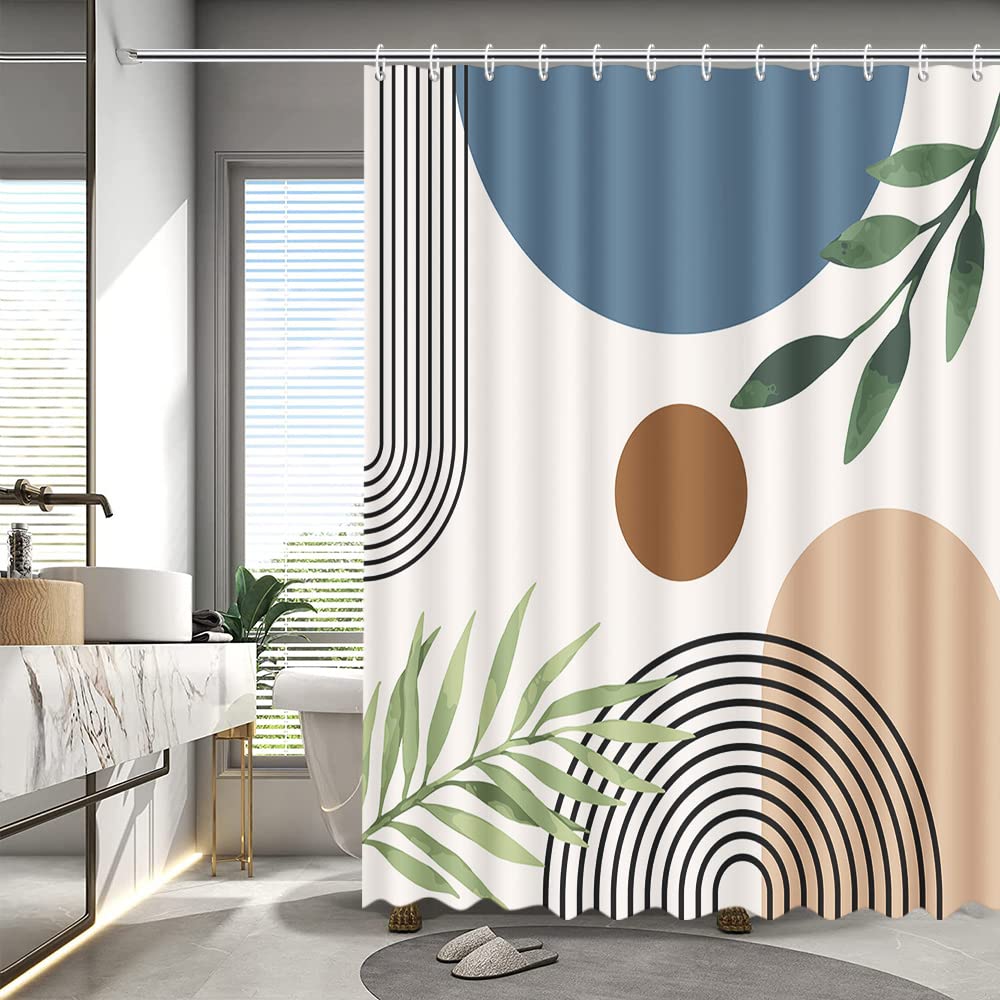 MEHOFOND Mid Century Boho Shower Curtains for Bathroom 72x72 Inch ...