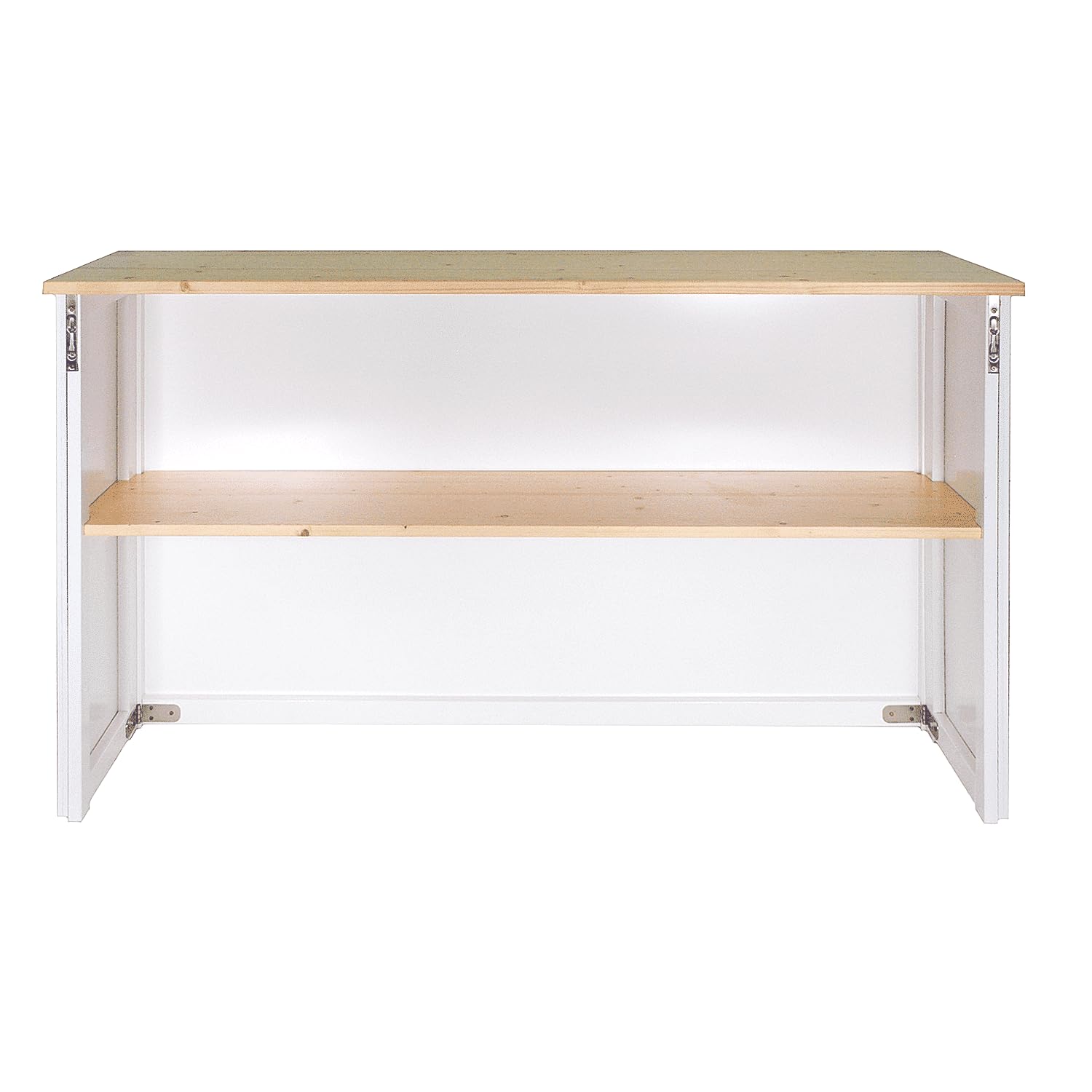 Mostrador Plegable Alessandro, Madera de Pino Blanco/Natural, 175 x 50 x 105 cm, con Balda Interior, Ideal para Eventos y Celebraciones