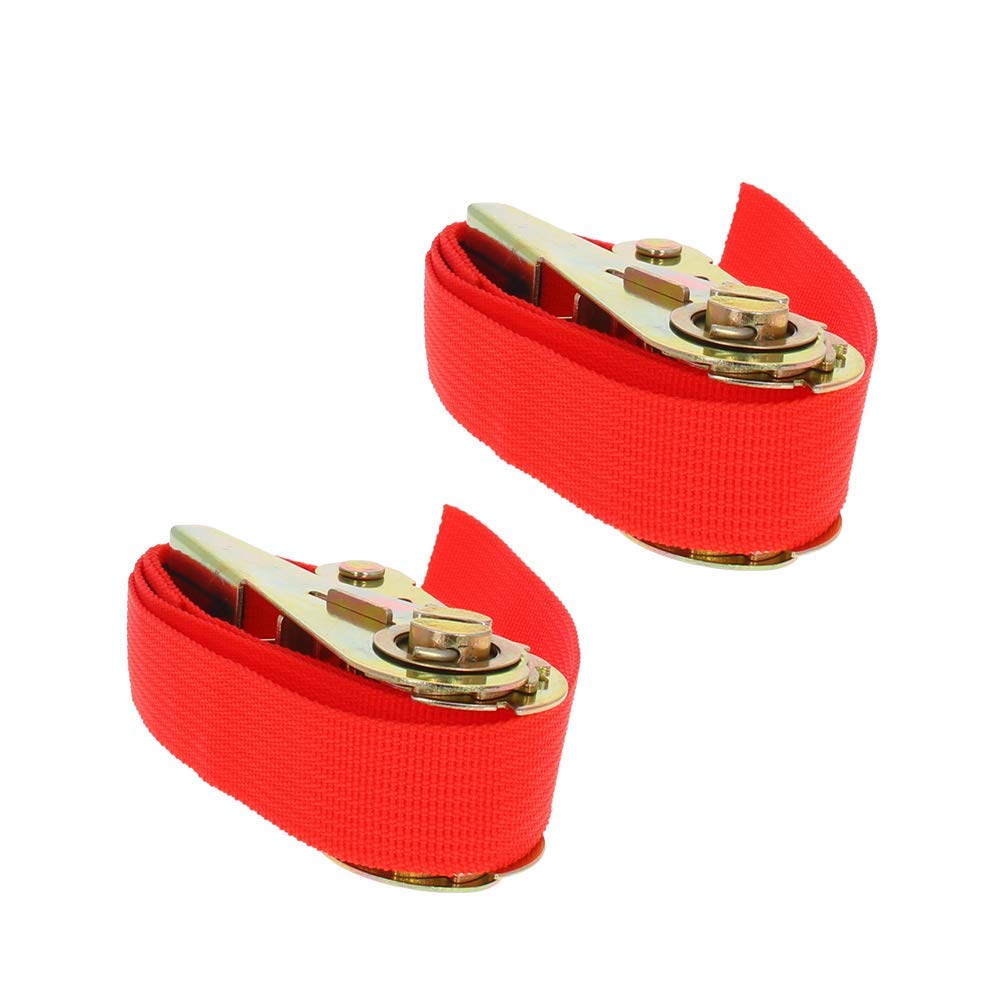 Mromax Red 0.8M X 25Mm Ratchet Tie Down Strap Cargo Lashing Straps Up To 250Kg, 2Pcs