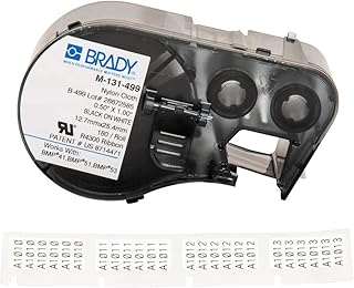 Brady M-131-499 Nylon Cloth B-499 Black on White Label Maker Cartridge, 1/2