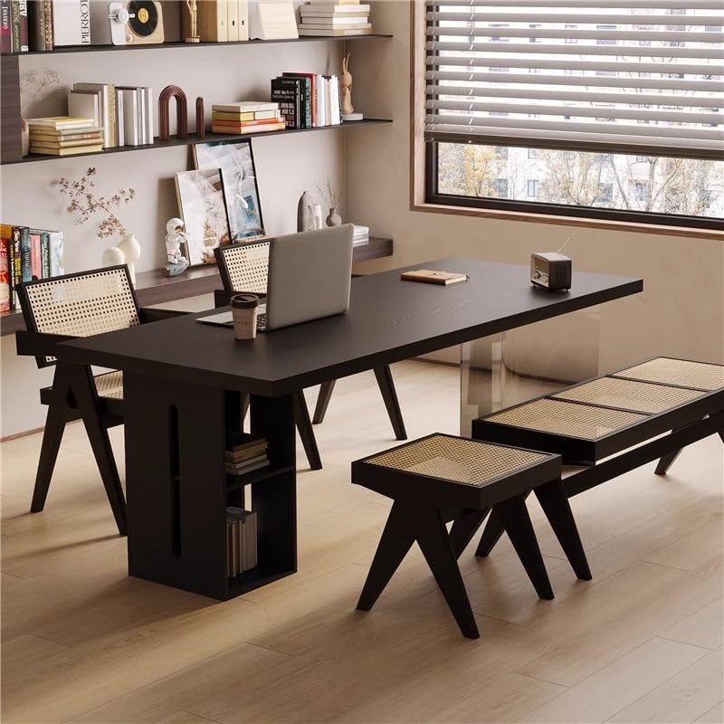 Tavolo da gioco da scrivania da ufficio banco da studio sospeso in legno massello acrilico, tavolo computer per soggiorno, camera da letto e ideale per aziende domestiche(200 x 80 x 75 cm)