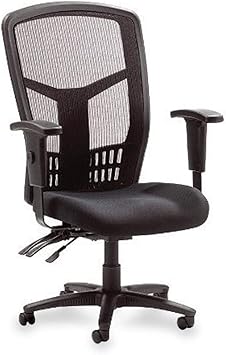 Lorell ErgoMesh High-Back Executive Office Chair - Adjustable Seat & Back Angles, Customizable Arm Height & Width, Breathable