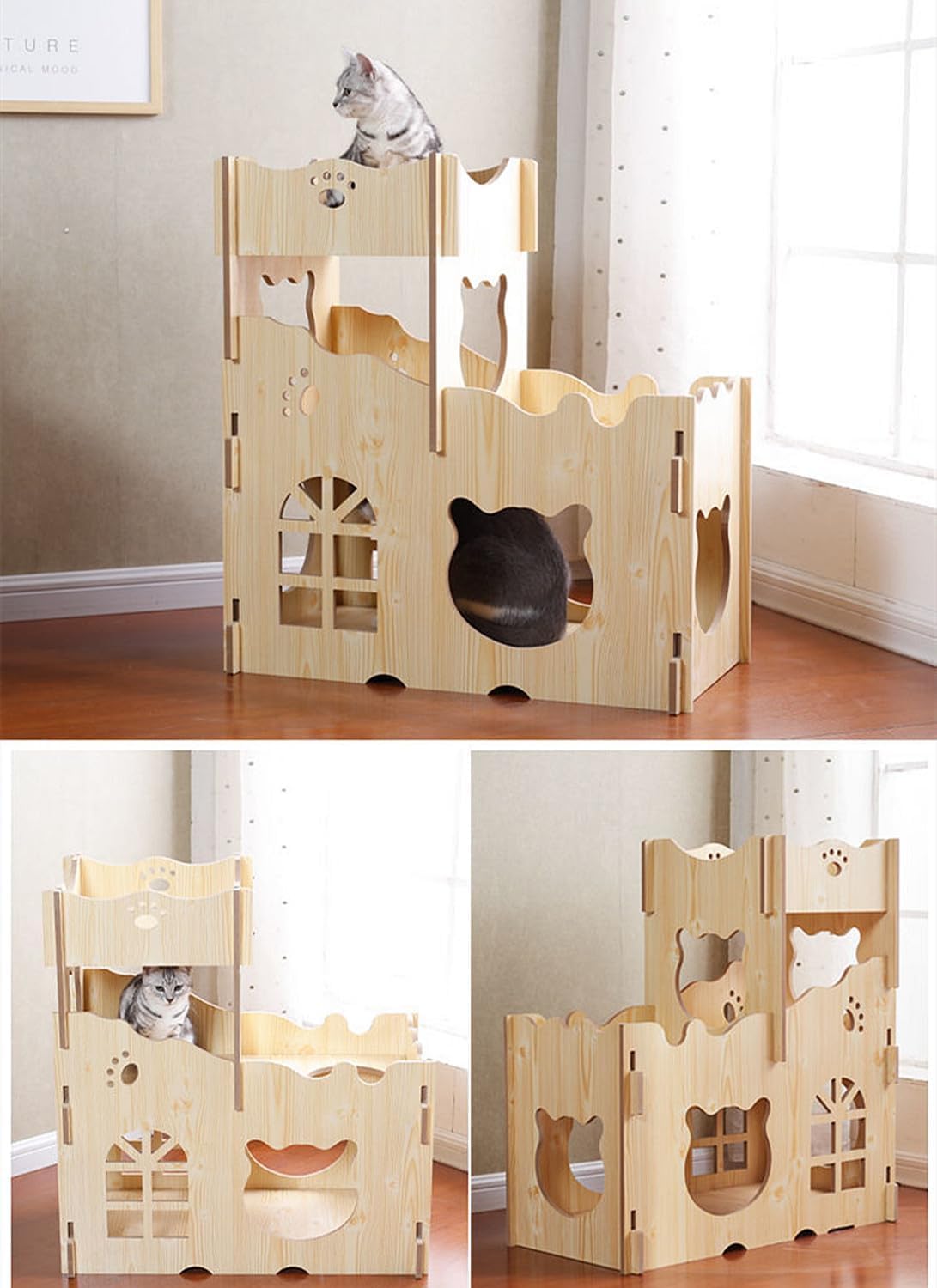 S.H.Figuarts ボディくん ブラック 正規品 バンダイ フィギュア素体 猫のトイレ猫の家木製のポータブルペットハウス取り外し可能な犬小屋