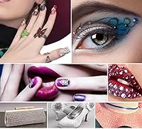 Vista 6 de 5000 diamantes de imitación redondos de resina de 0.157 pulgadas para manualidades, diamantes de imitación brillantes con purpurina para botellas