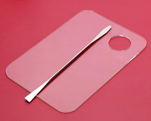 Miniatura 3 de ONLYKXY - Paleta de maquillaje y espátula, paleta cosmética acrílica, arte de uñas, sombra de ojos, lápices labiales, herramientas de maquillaje