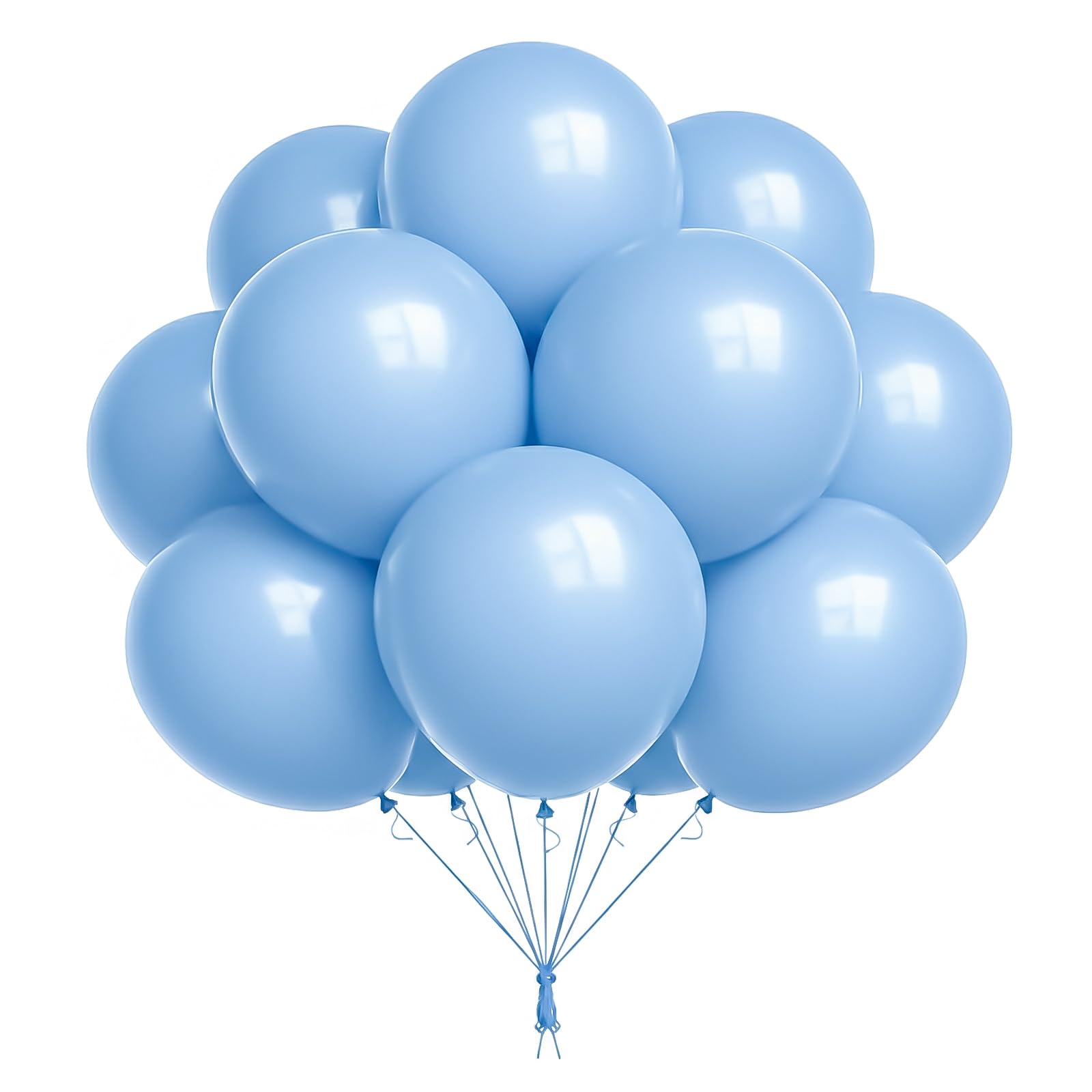 18 Inch Pastel Blue Balloons – Pack of 8, Large Premium Helium-Quality Latex Party Balloons for Birthday & Wedding Decorations