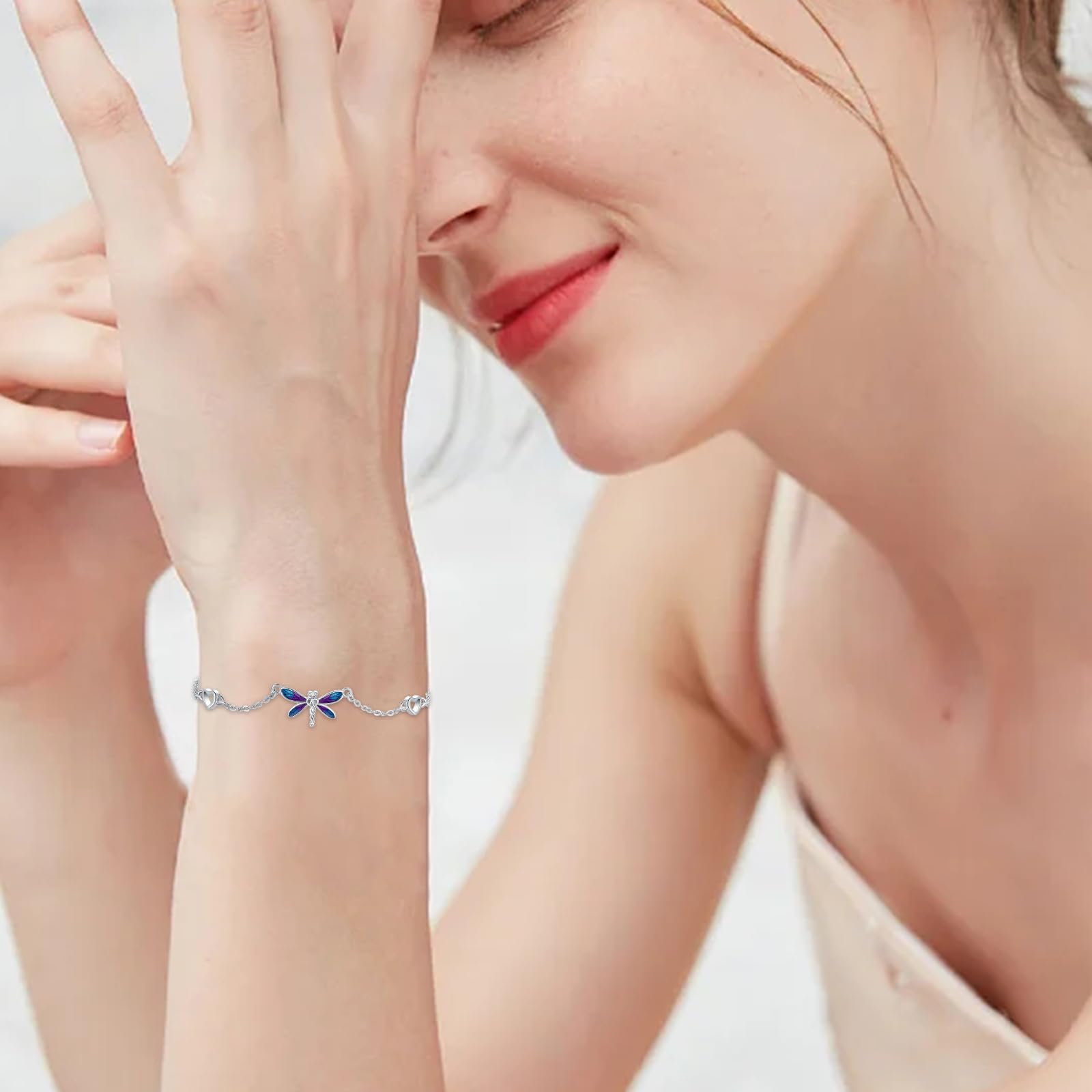 REDSUN Pulsera para mujer de plata de ley 925, alas de ángel/árbol de la vida/margaritas/delfines/gatos/corazón/mariposa/nudo celta, pulsera ajustable de 7 + 2 pulgadas para niñas, novia, esposa, mamá