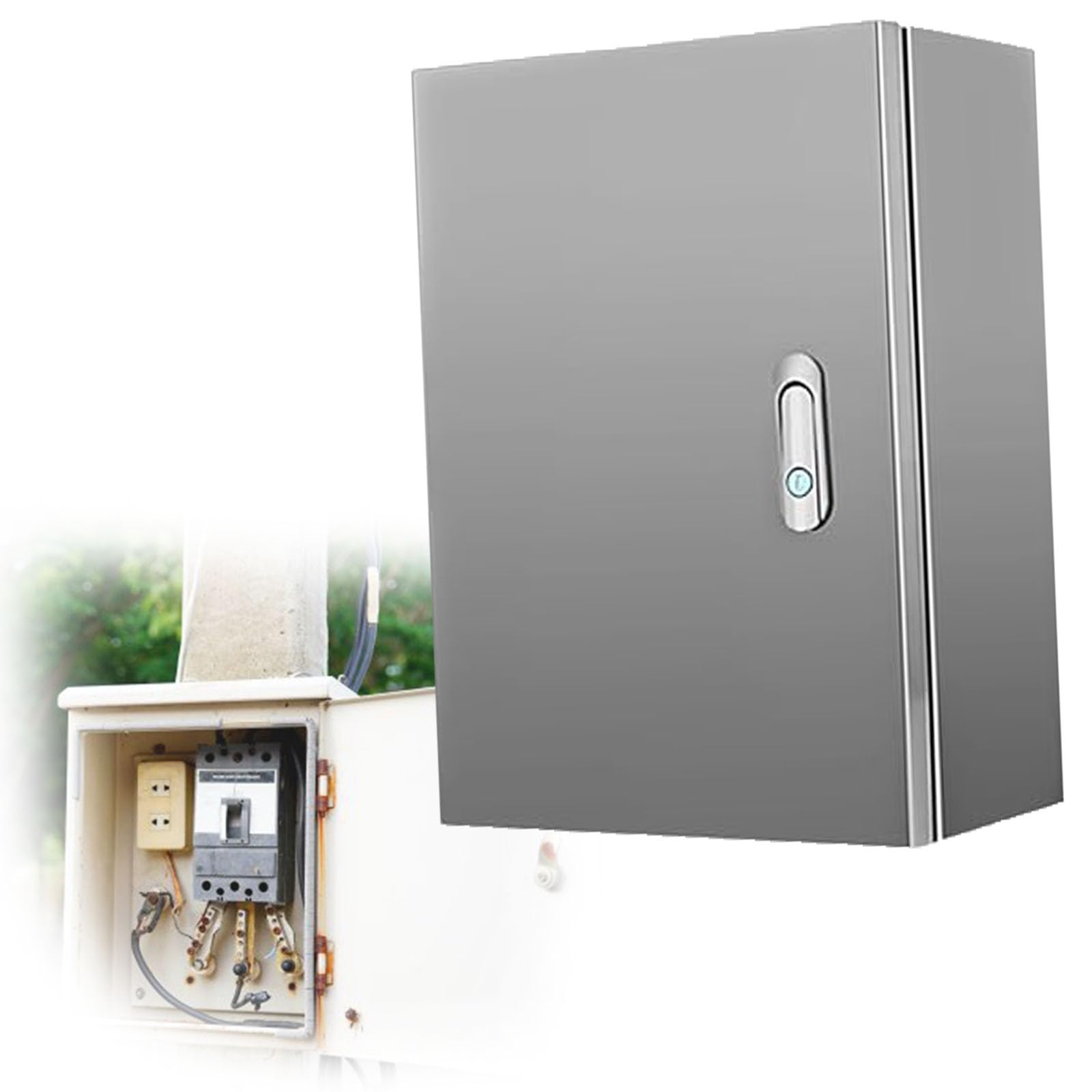 schaltschrank Schaltschrankgehäuse, Edelstahl-Anschlusskasten Für Versorgungskästen/Pumpensysteme, Wandmontierte Projektkästen Für Elektronik(H W D 300x200x150MM/T 1.2MM)
