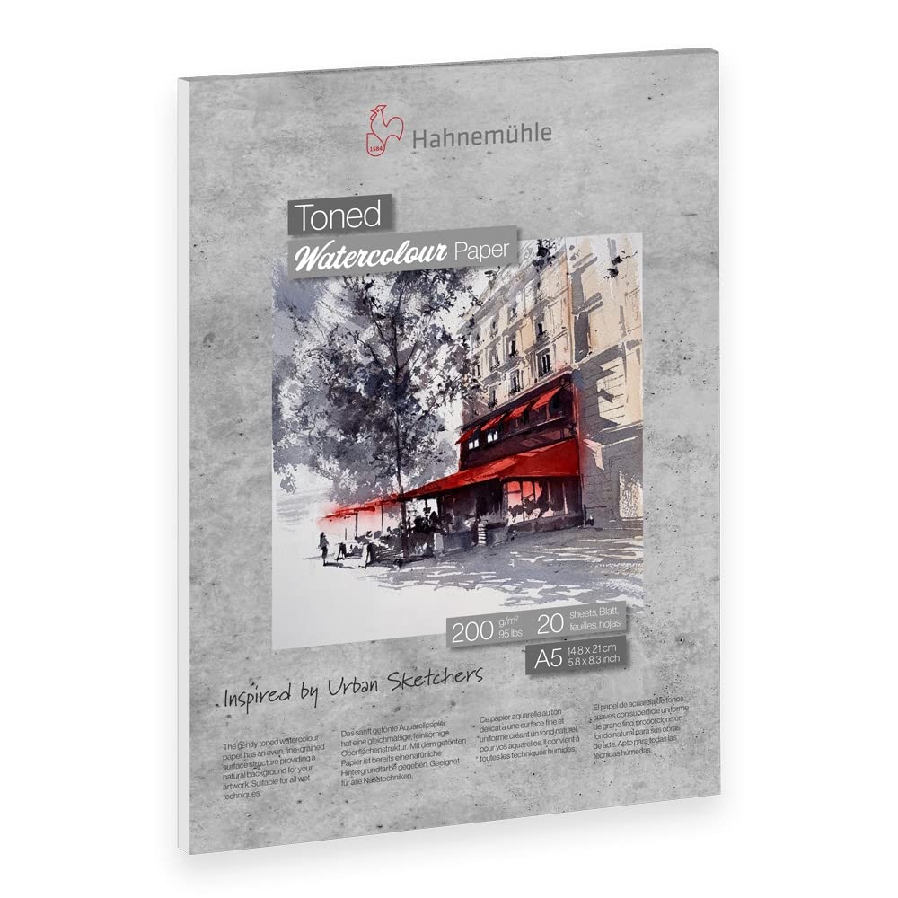 Hahnemuhle Toned Grey Watercolor Pad, 20 Sheet, A5 (10625300)