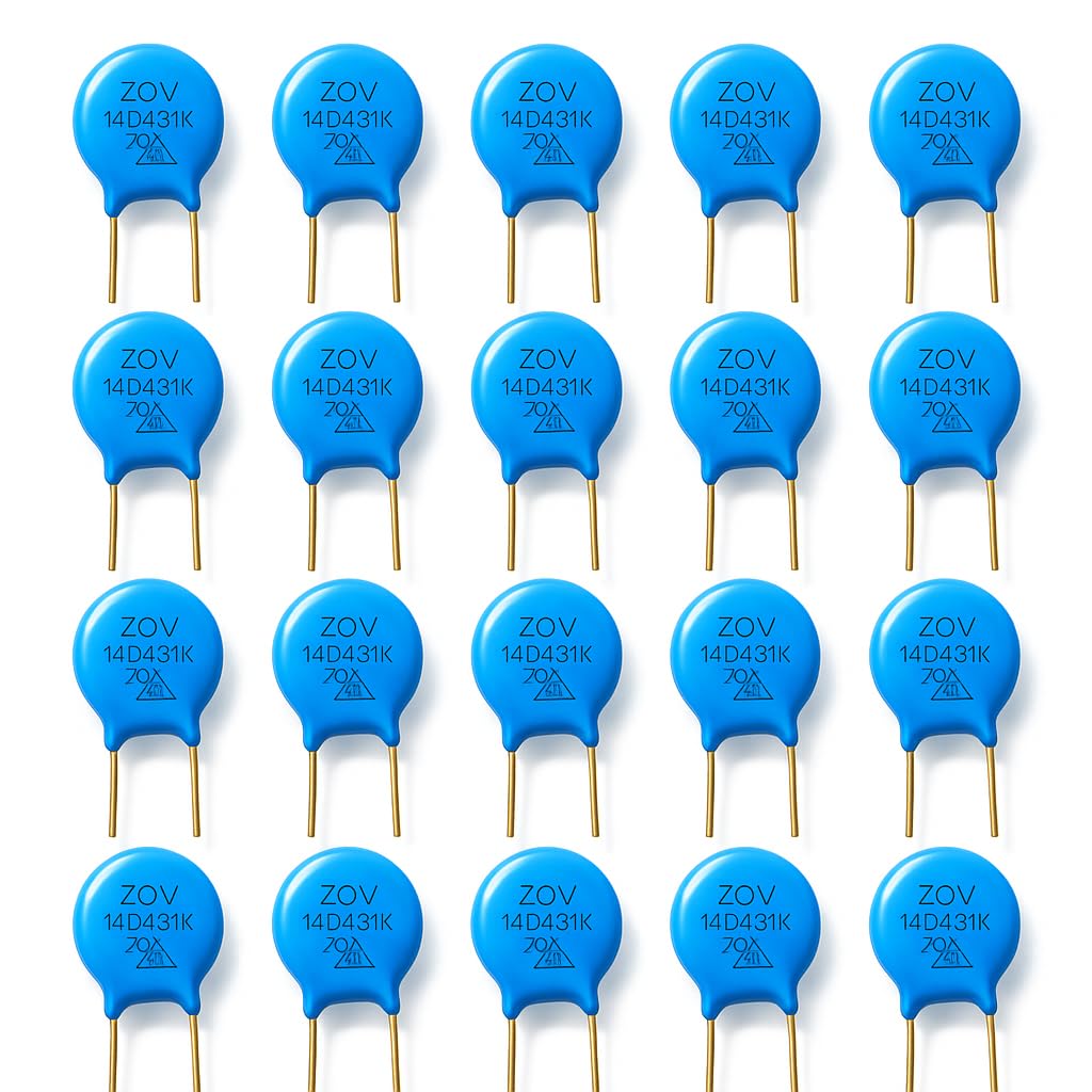 iEI ZOV 14D431K Metal Oxide Varistor MOV | 431V 14mm Disc Voltage Surge Protector | Zinc Oxide Varistor for Power Supply, TV, AC, SMPS, and Electronic Circuit Protection (PIECES, 20)