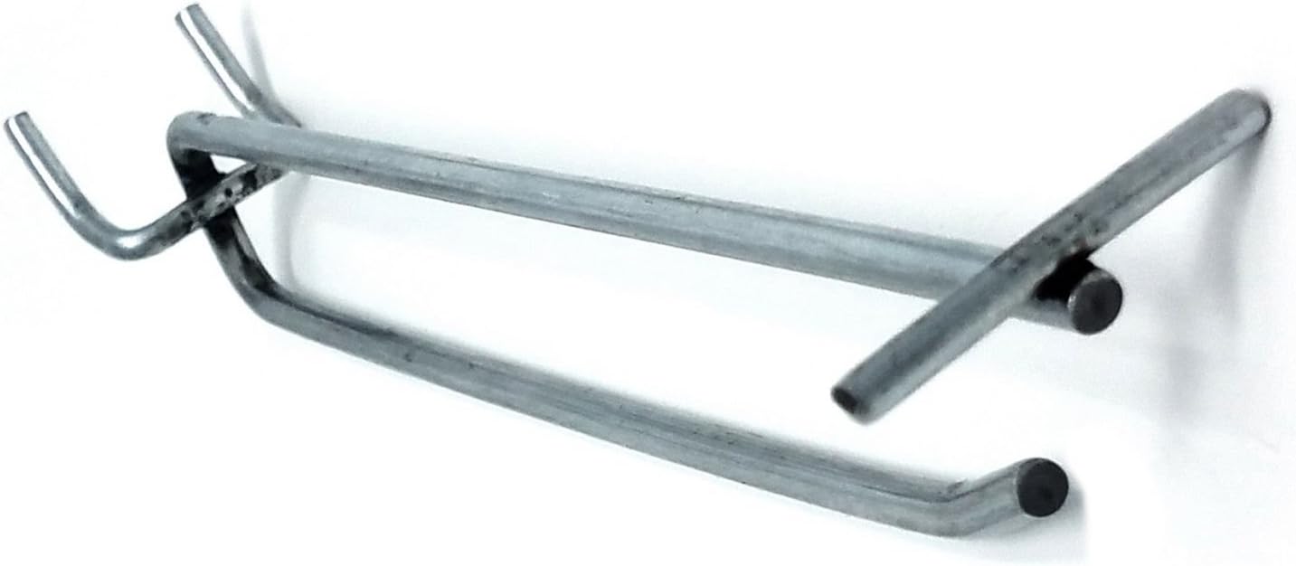 Pegboard Scanner Hooks with 2.5" L X 1.25" H Flip Up Scan Plates, 6" D, Zinc, 50 Pack