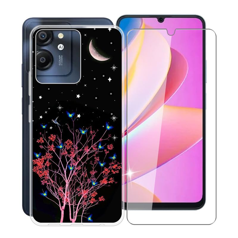KJYFOANI for Blackview Color 8 Phone Case with [1 Pack] Screen Protector, Clear Soft Silicone TPU Protective Case, Anti-Fall Ultra-Thin Bumper Case