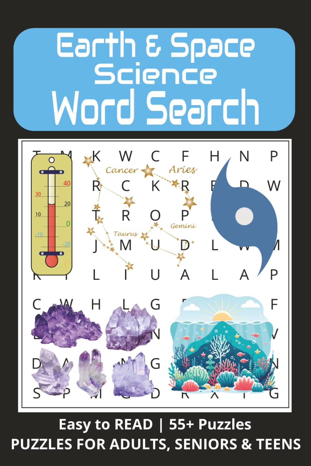 Earth & Space Science Word Search: Challenging Puzzles Exploring Astronomy, Geology, Oceanography, and Weather Systems