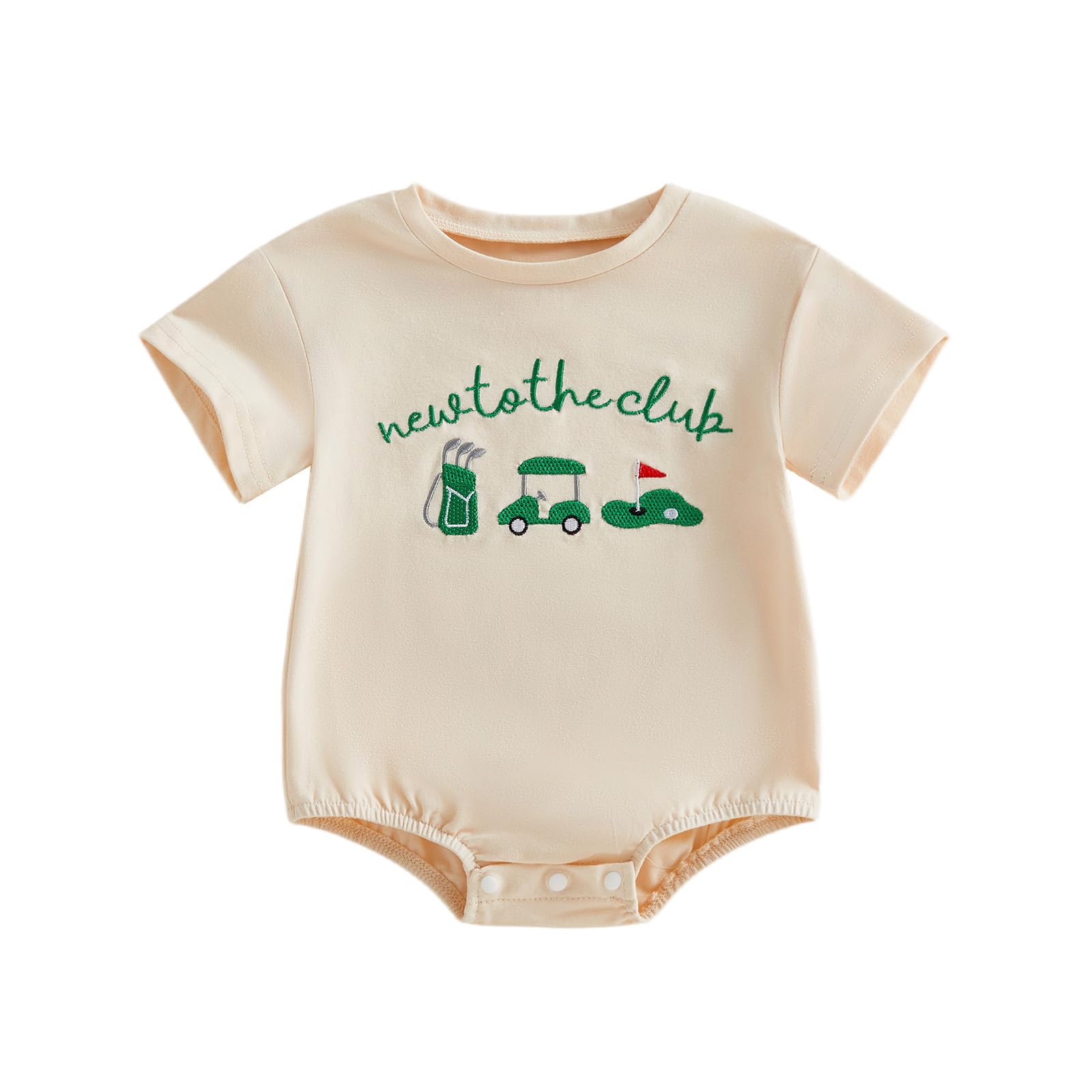 Baby Boy Golf Clothes Newborn New To The Club Bubble Romper Bodysuit Short Sleeve Golf Onesie Cute Summer