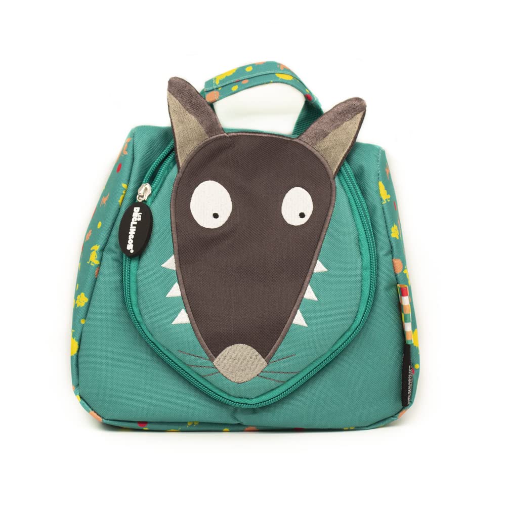 Loup by Auzou x Les Déglingos Wolf Toiletry Bag for Children and Babies Boy and Girl Travel Practical, Green, Wolf