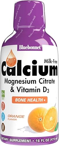 Bluebonnet Nutrition Citrato de calcio líquido citrato de calcio, citrato de magnesio, vitamina D3, salud ósea, sin gluten, sin soja, sin leche,