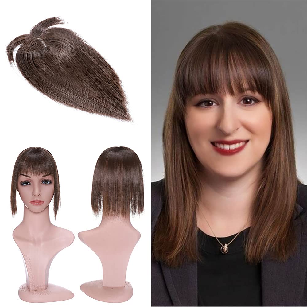 Buy SEGO Straight Hair Toppers with Air Bangs 10" Synthetic Clip In