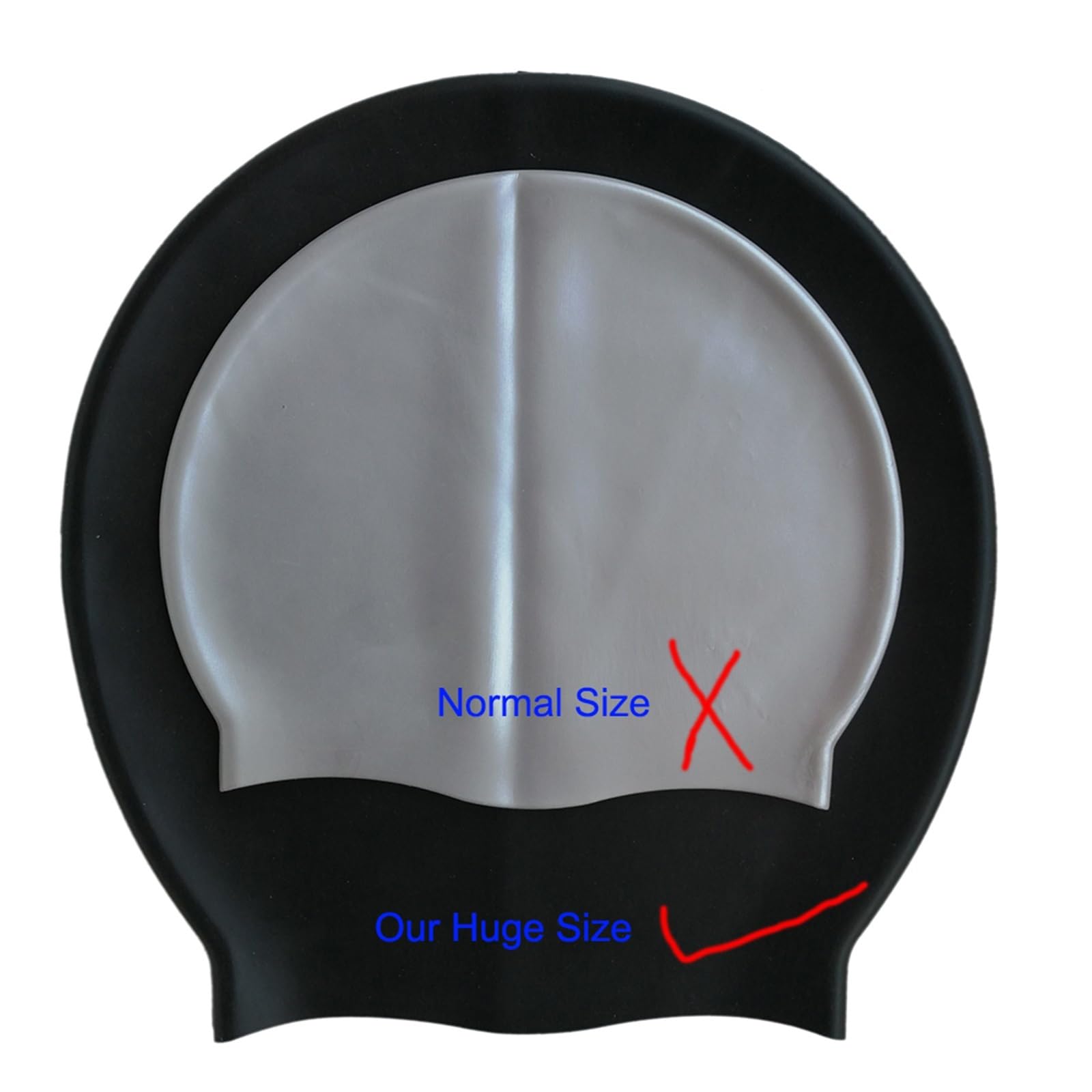 Bonnet de bain en silicone extra large pour cheveux longs tressés imperméable pour femmes, hommes, femmes (rose rose)