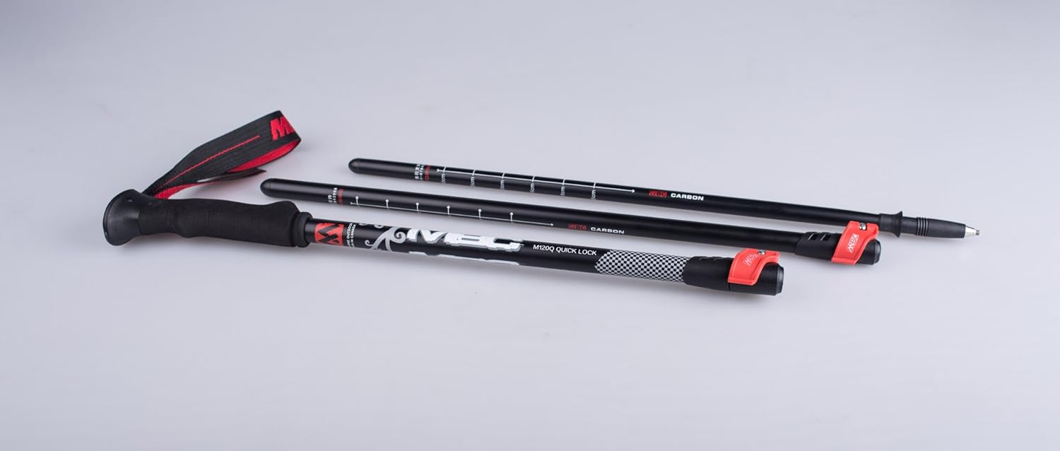 MBC Carbon Fiber Trekking Pole Walking Hiking Camping Stick with Quick Lock System for Outdoor Sports