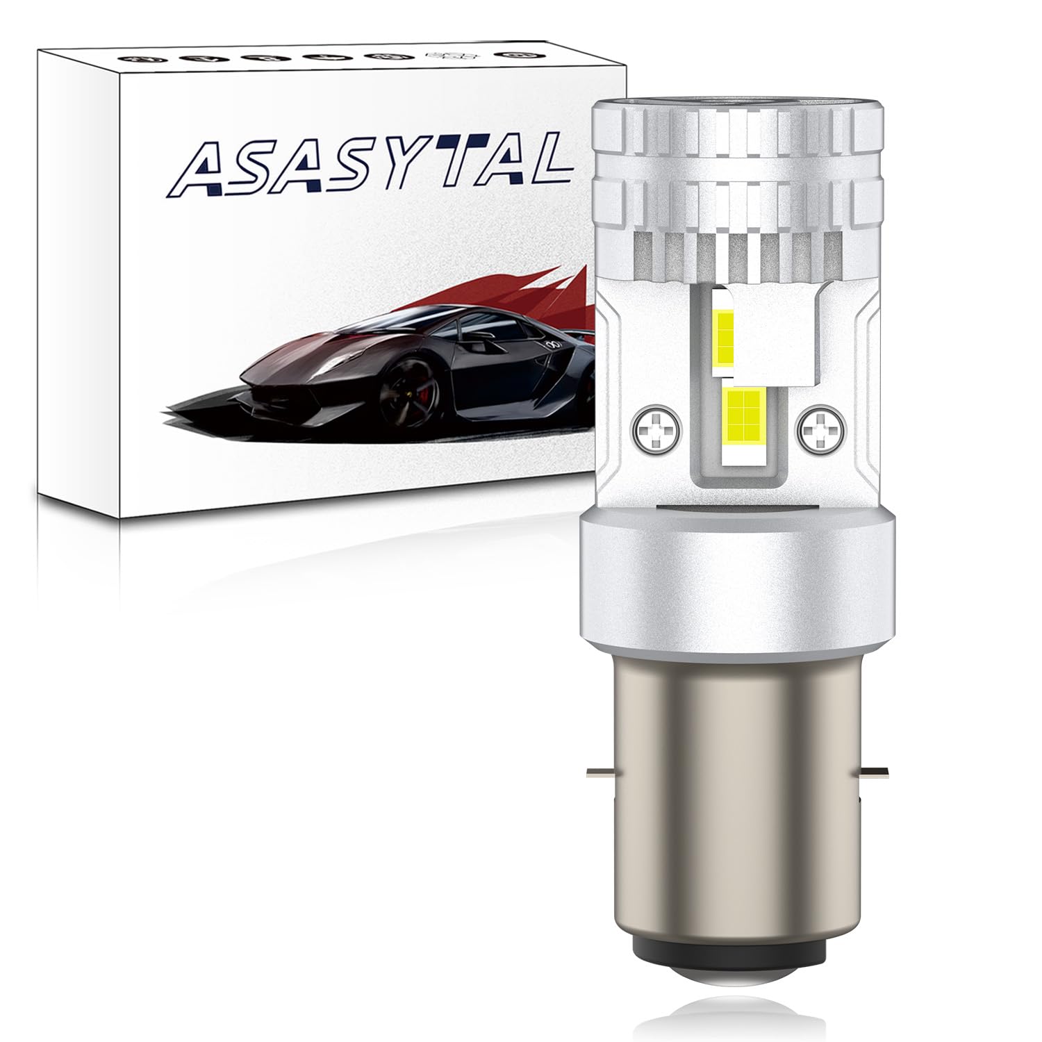 S2 Ba20d LED Phare, Ampoule de Phare de Moto à LED, DC12V 35W Haut/Bas Faisceau Phare, Super Lumineux 2900 Lumens 6500K Blanc pour Moto Scooter,Voitures Électriques, 1 Pc