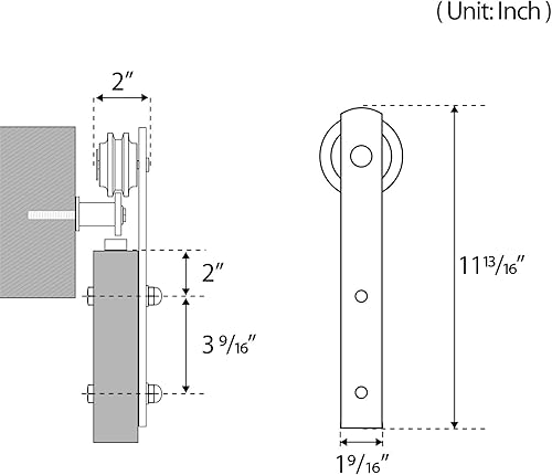 Miniatura 7 de SMARTSTANDARD Kit de herrajes para puerta corrediza de granero resistente de 6 pies de largo (suave y silencioso), fácil de instalar, incluye