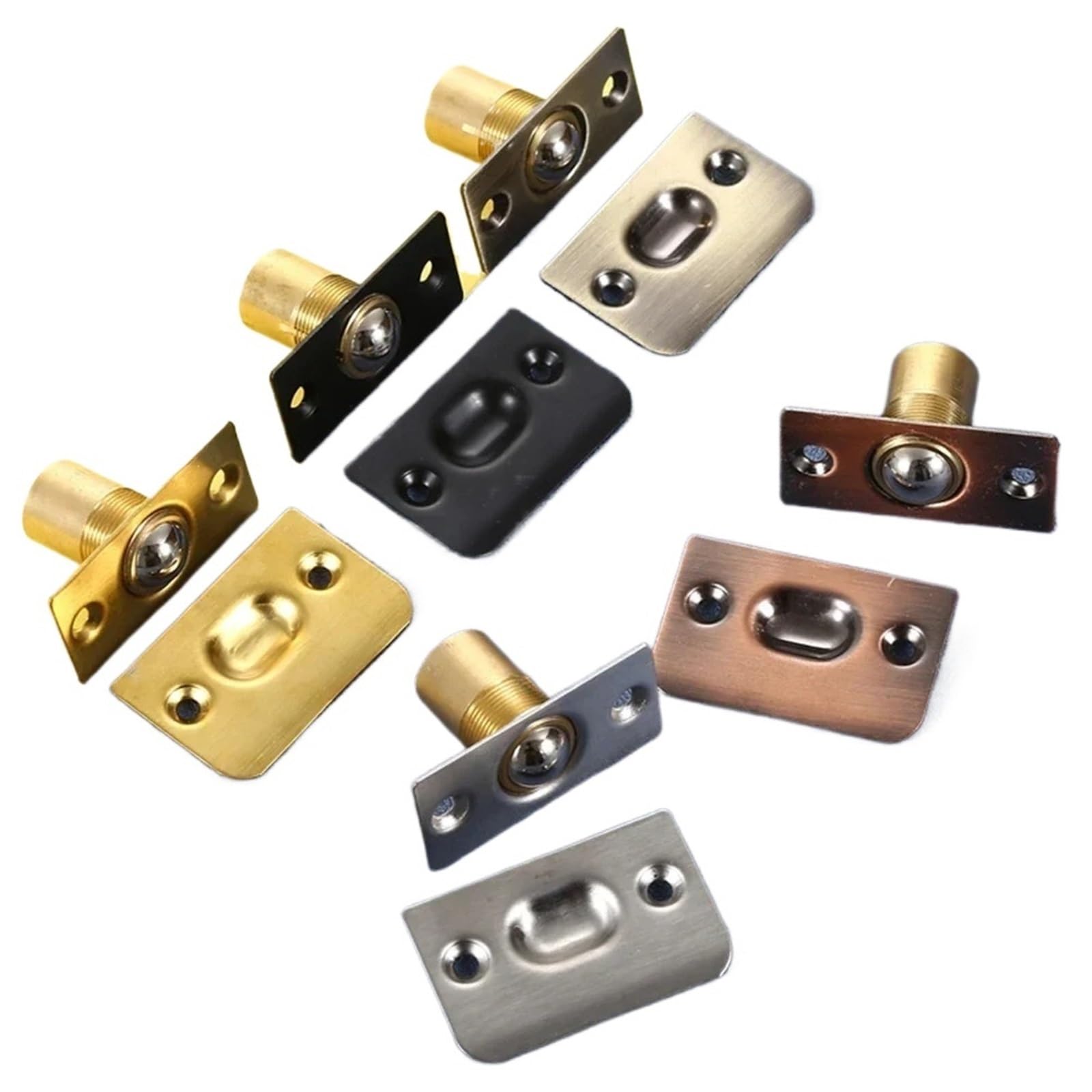 Ball-Shaped Door latches, Adjustable Closet Door Bead Spring Lock Ball Catch Multicolor 10/20 Pieces(Black,10 Pieces)