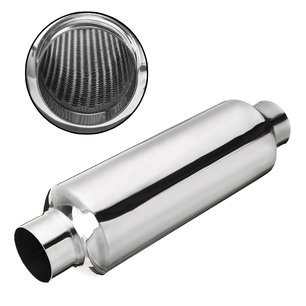 Rura wydechowa uniwersalna 2 "2,25" 2,5 "3" Car Styling Turbina Rezonator wydechowy tłumik tłumik rury wydechowe samochodu ze stali nierdzewnej (rozmiar : 4)