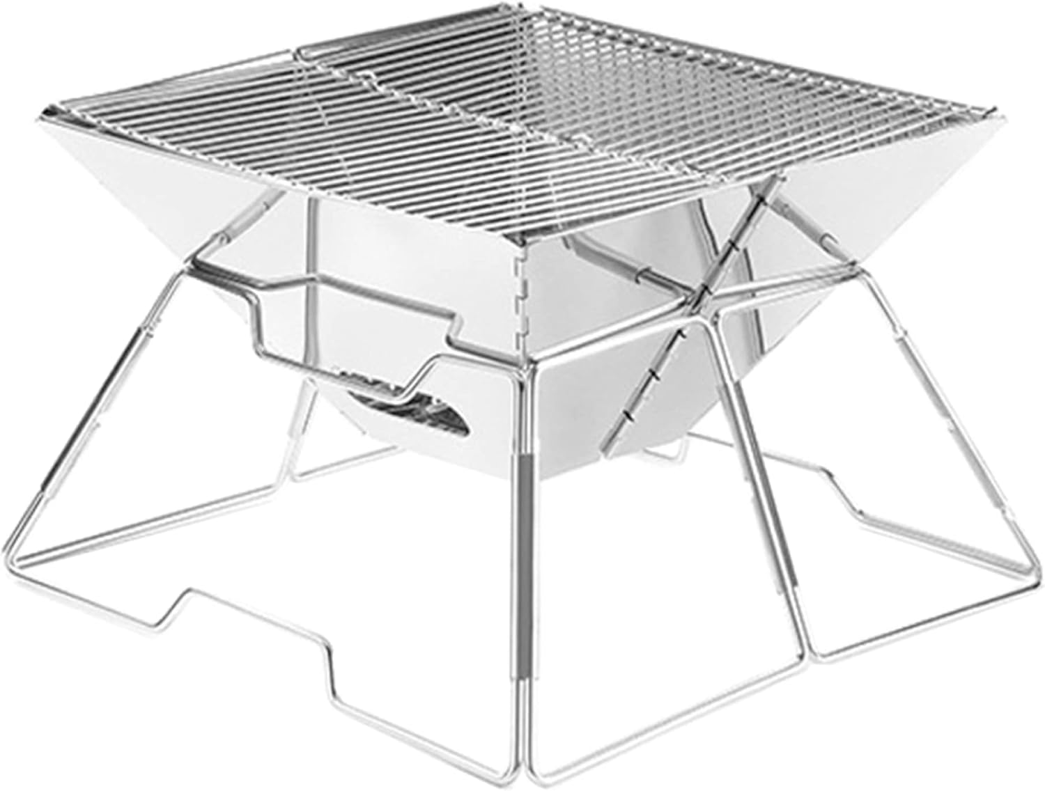 Folding Campfire Grill Stainless Steel Camping Fire Pit