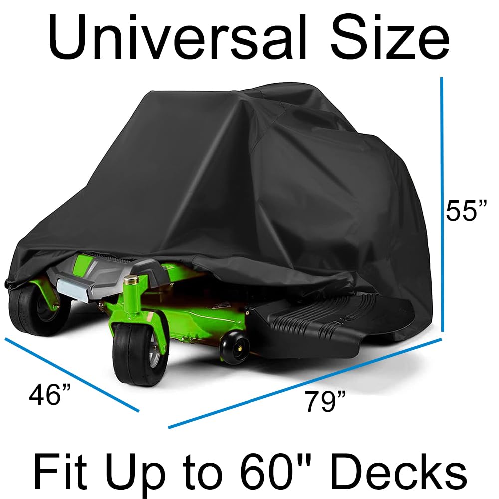 Cubierta para cortacésped de giro cero al aire libre, accesorios para cortacésped de giro cero, cubierta de protección UV impermeable universal que se adapta a cubiertas de cortacésped de hasta 60