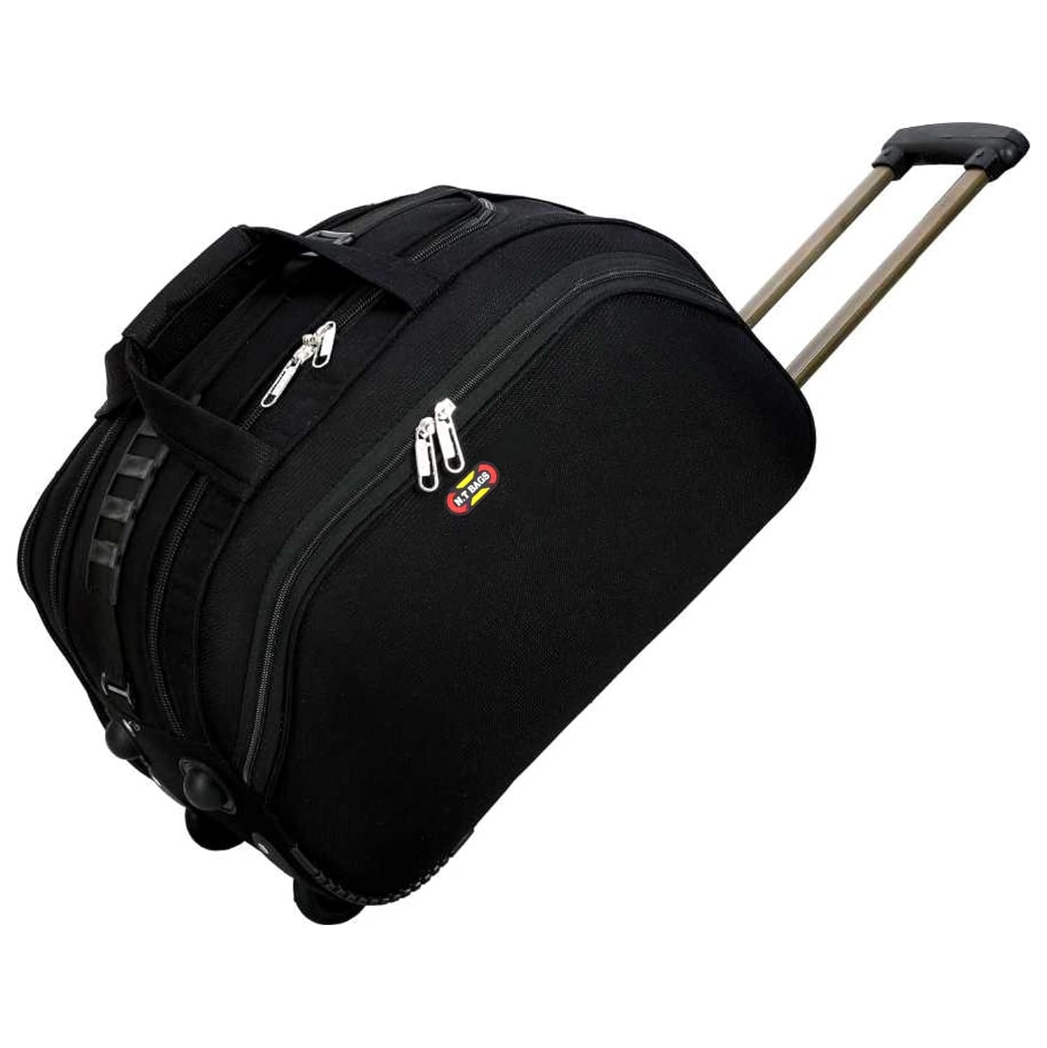 NT CREATION Luggage Travel Bag, Trolley Bag with 2 Wheels 60 L (Black