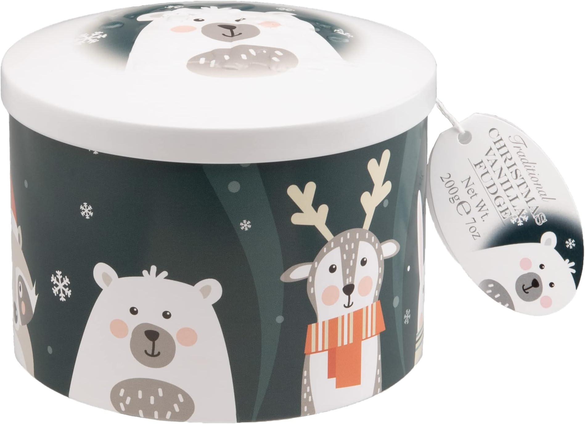 Gardiners of Scotland Handmade Fudge 200g Round Tin, Festive Friends Vanilla Fudge