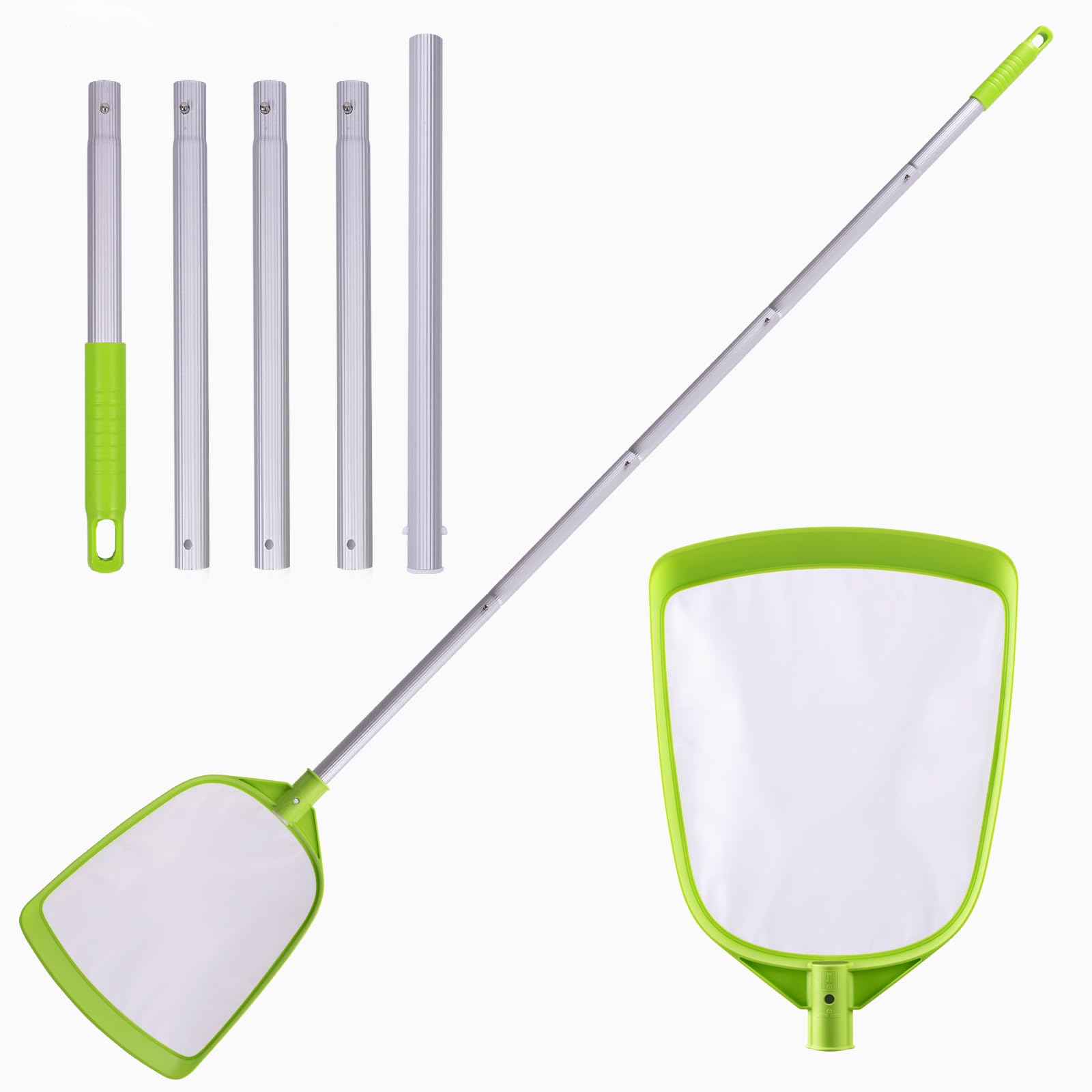 Sepetrel Pool Skimmer Net- Total Length 72 inches Ultral Fine Mesh Rake with Pole,Accessories for Cleaning Inground/Above Ground Swimming Pool, Pond,Spa and Hot Tub Leaf Debris