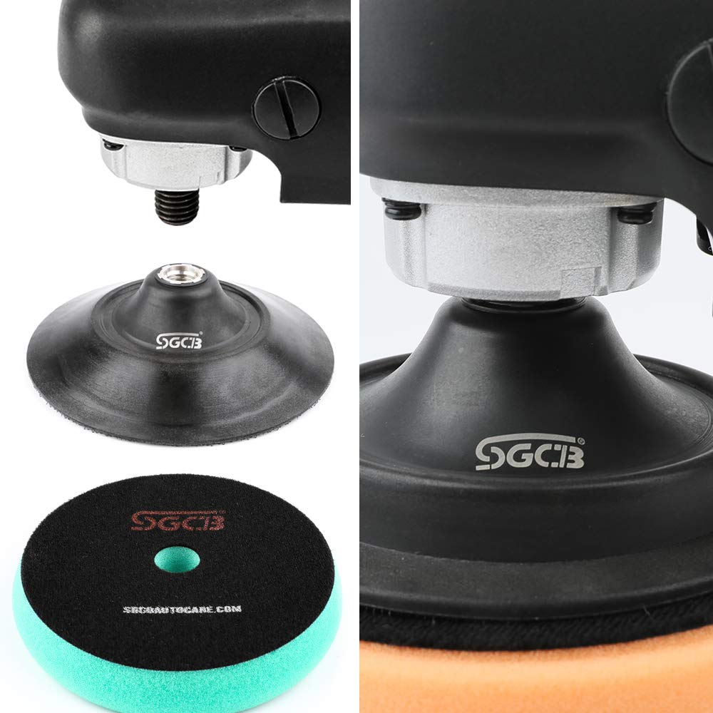 SGCB 6” RO Rotary Flexible Backing Plate, Hook-and-Loop Face 5/8” Thread PU Soft Backing Pad Used On Rotary Polisher Sander for Sanding Polishing Buffing Finishing