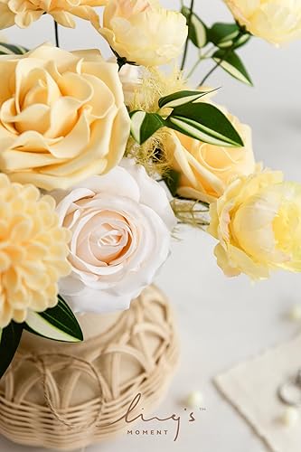 Miniatura 33 de Ling's moment - Juego de flores artificiales para manualidades, ramos de boda, centros de mesa, arreglos de novia, fiestas y decoración del hogar