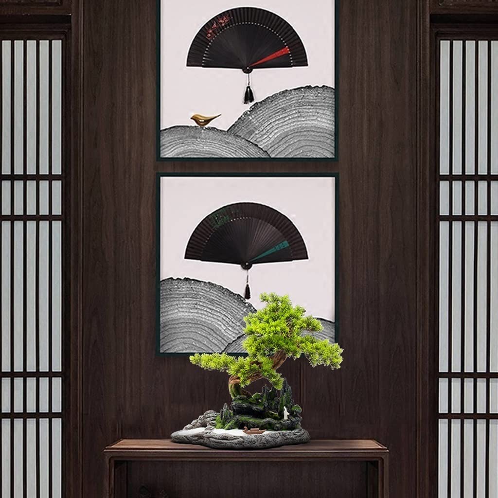 Árbol Bonsái Artificial Pequeño, Simulación de Bonsái Artificial, Decoración de Paisaje en Maceta, Porcelana Blanca, Monje, Decoración Zen para El Hogar, Adornos de Interior, Árbol