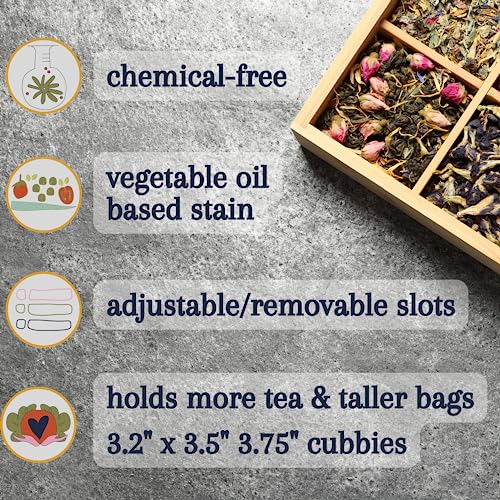 Zen Earth Inspired Bamboo Tea Organizer Box