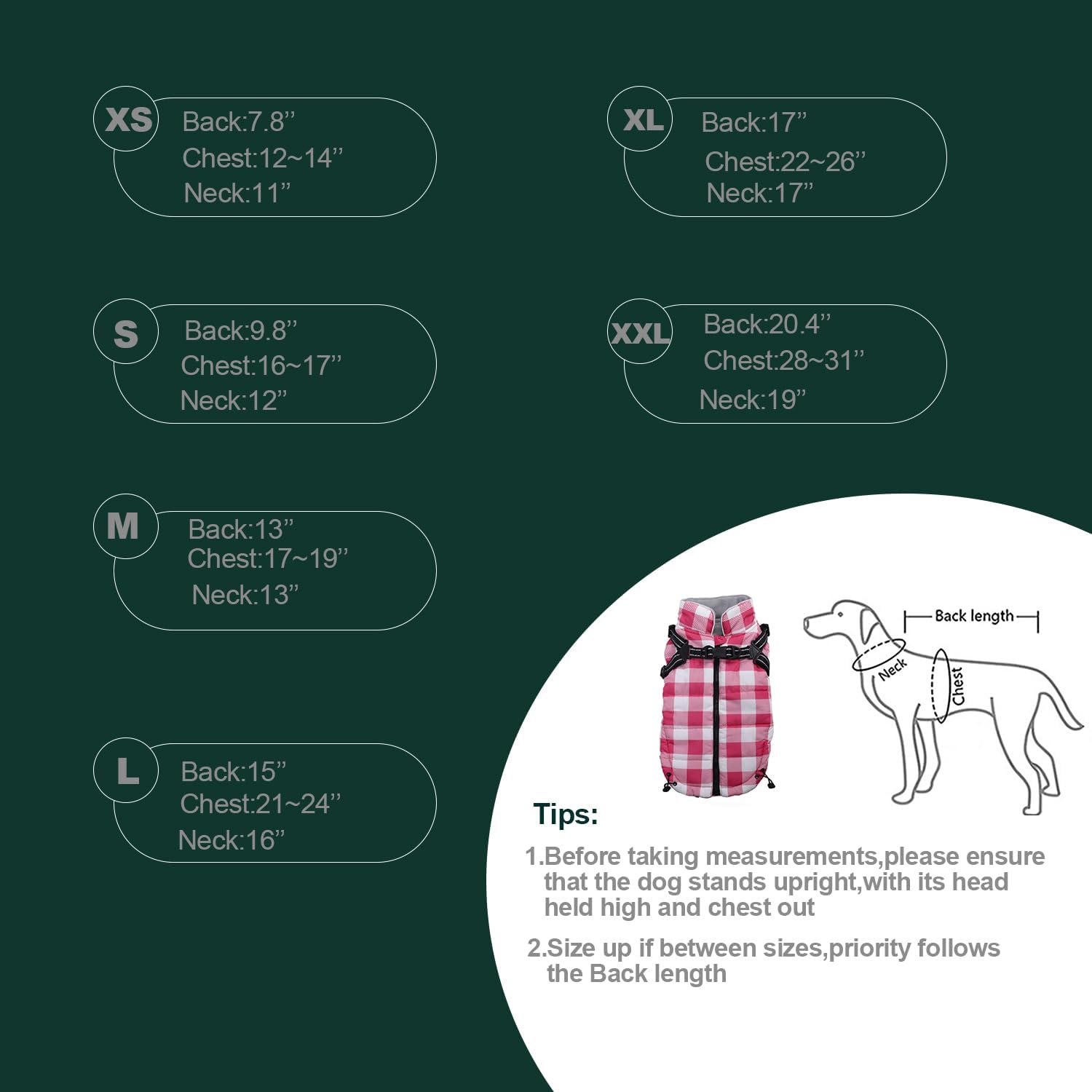 Dog Winter Jacket,Waterproof Dog Coat with Harness Built in,Puppy Vest Small Dog Clothes with Fleece Lining,Ideal for Outdoor and Indoor-Pink-S