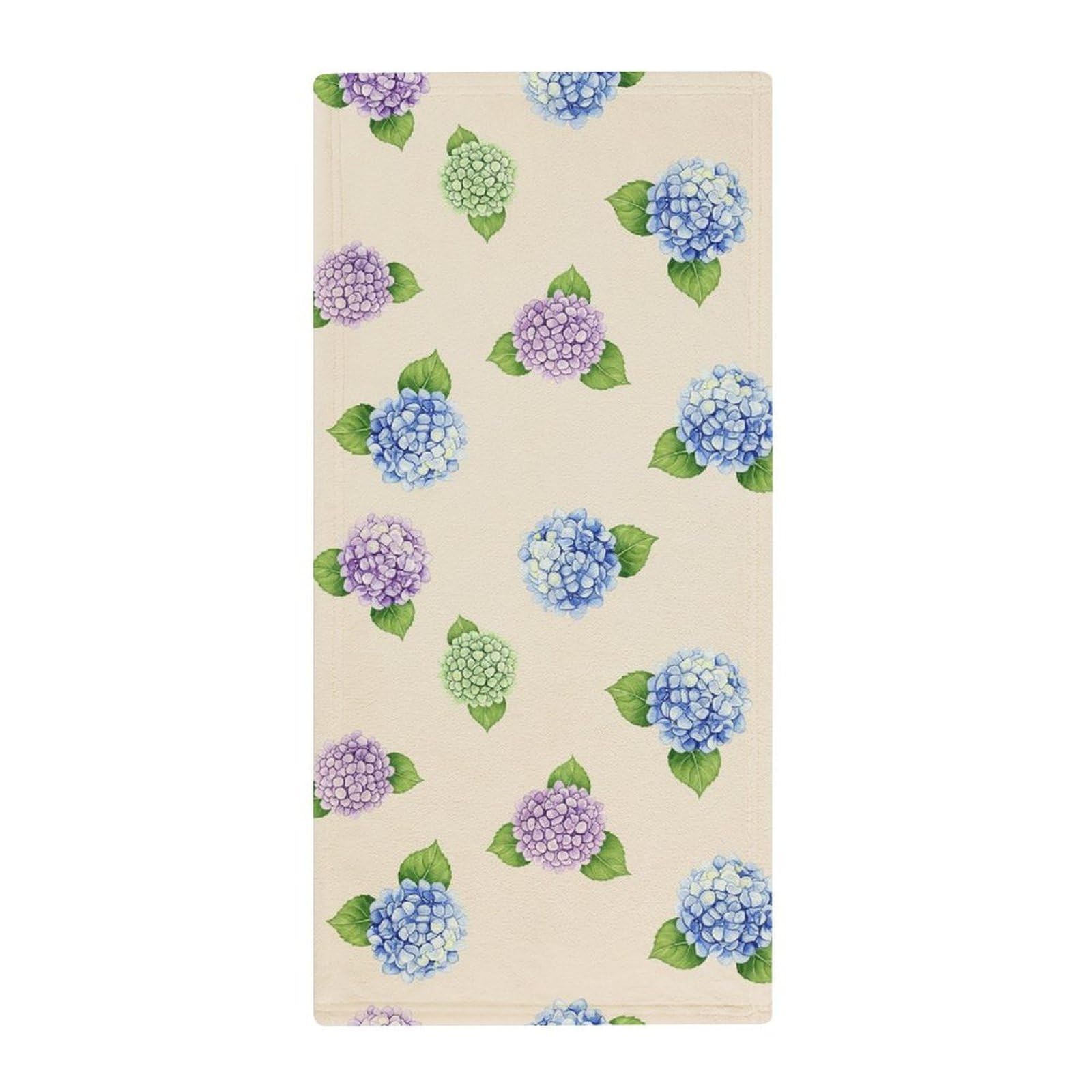 Anceky Ultra-Light Camp Towels, Watercolor Hydrangea Quick-Dry Absorbent Towels for Travel, Gym & Fitness Routines