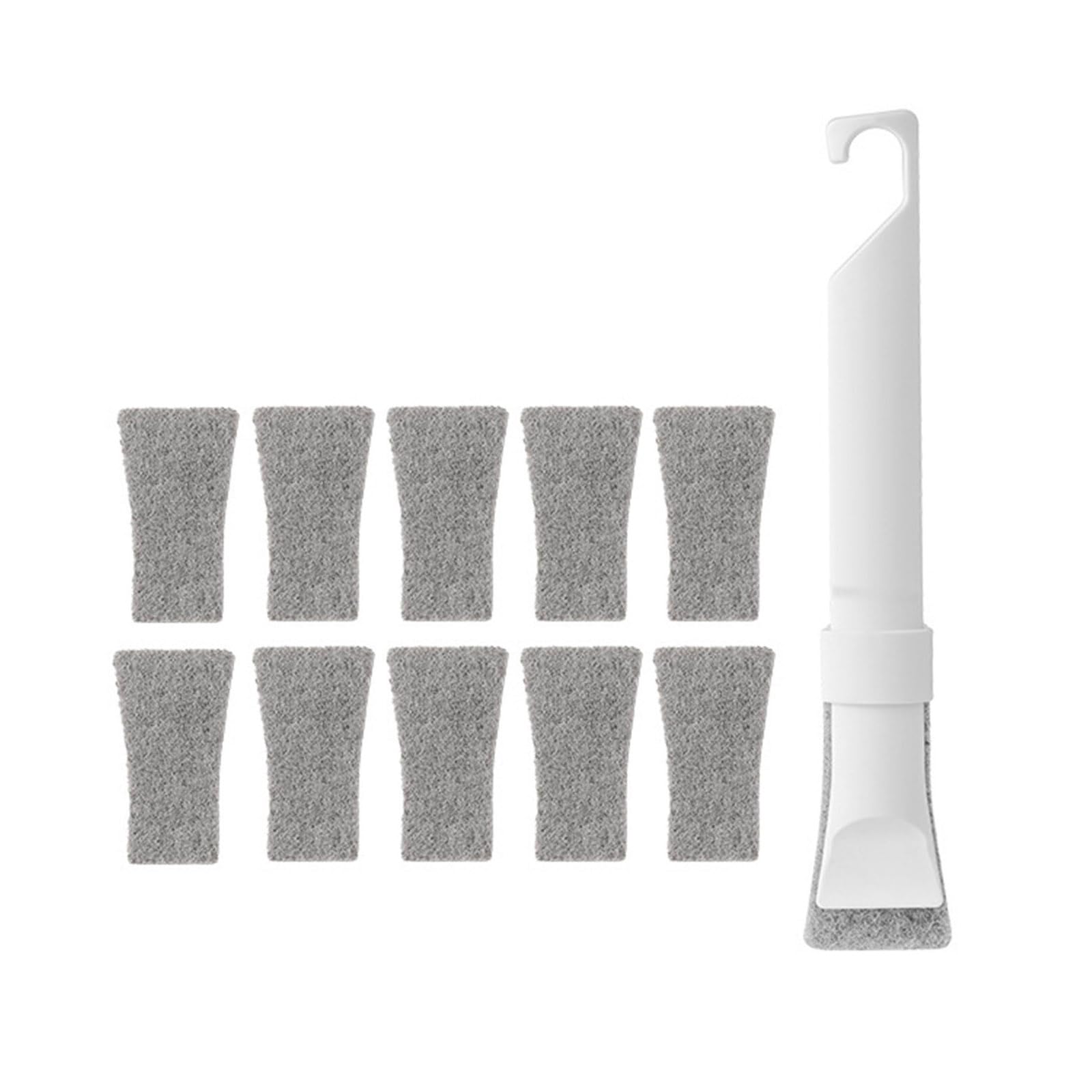 Xjdzineq Corner Cleaning Brush with Ergonomic Handle Scrubber Scouring Pad Set for Stubborn Grime on Floor Window Track Crevices Cleaning Brush