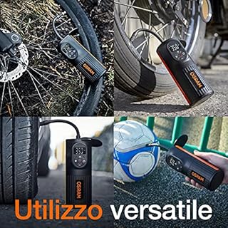 OSRAM TYREinflate 2000, pompa per pneumatici compatta e ricaricabile con luce LED, compressore portatile per pneumatici, alimentazione via USB, gonfiaggio degli pneumatici in 2 minuti