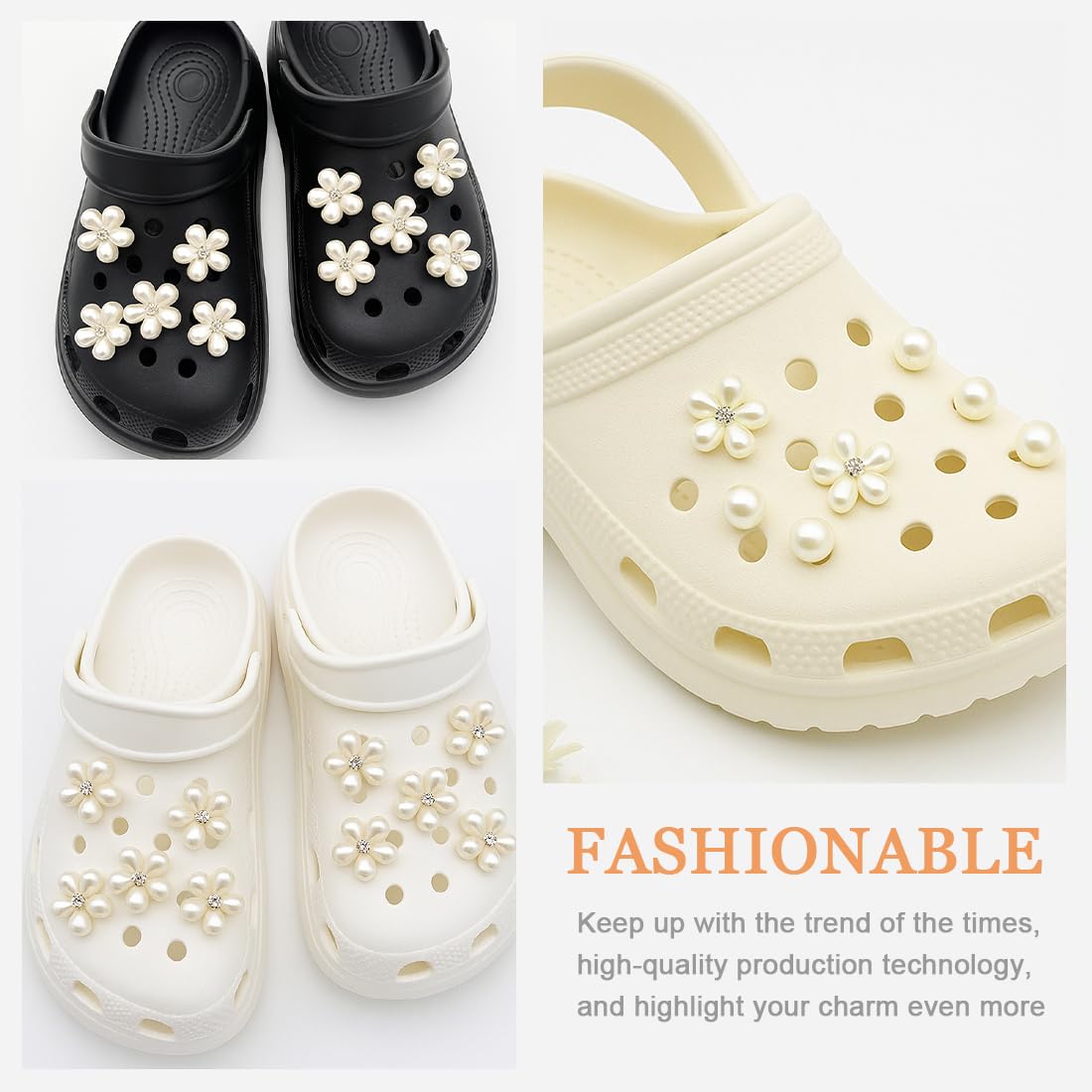20 pcs de Kit de amuletos para zapatos, alfileres con perlas Flores, Adornos de Zapatos, Bonitos Abalorios de Zapatos de Diseño de Flores, Accesorios DIY para deseen agregar toque elegante