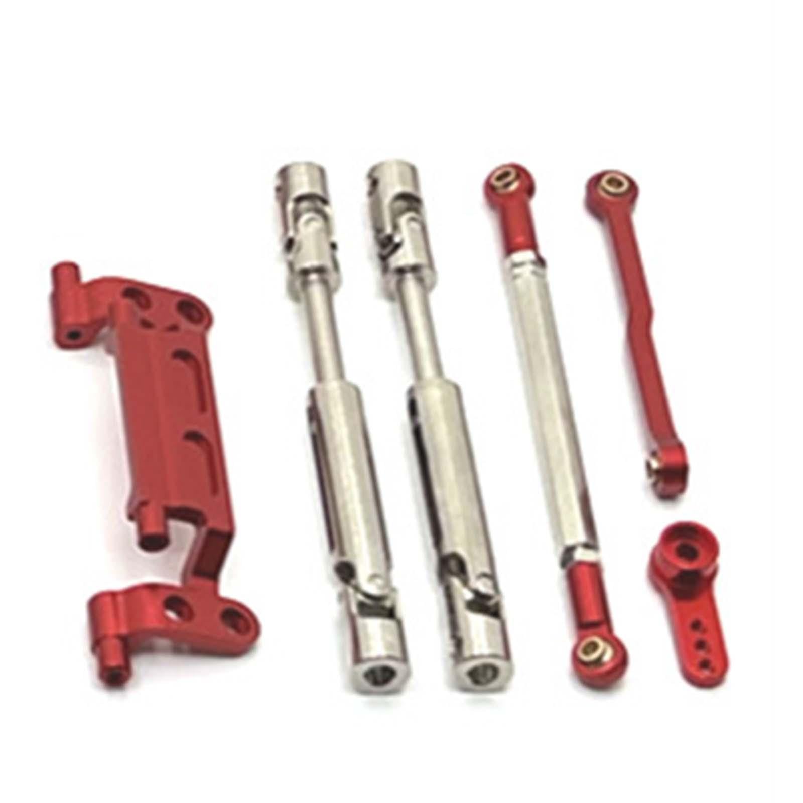 RC Auto Zugstange Set Aus Aluminiumlegierung Metall Stoßdämpfer RC Auto Ersatzteil Tuning Zubehör Passend für MN168 MN78 für Hobbyfahrer Reparatur, Rot