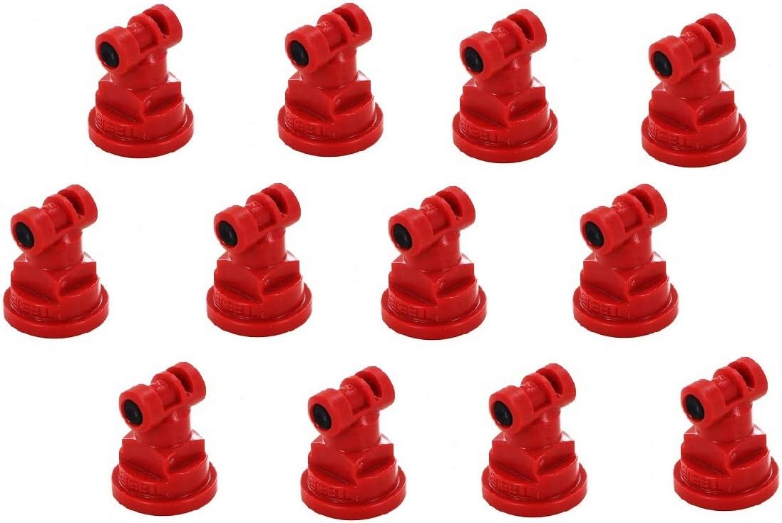 Pack of 12 - TeeJet Wide Angle Flat Spray Tips Red 110° Polymer Visiflo TT11004-VP