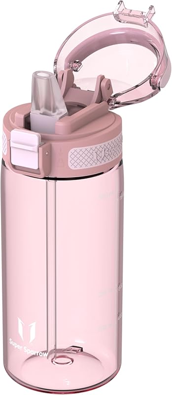 Super Sparrow Gourde avec Paille - TouchSip Bouteille d'eau - 500ml/750ml/1L - Tritan Sans BPA - Idéale pour le Sport, l’École et les Activités en Plein Air